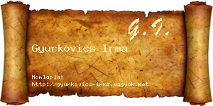 Gyurkovics Irma névjegykártya